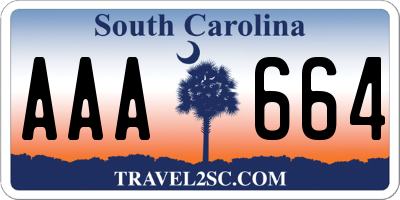 SC license plate AAA664