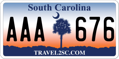 SC license plate AAA676