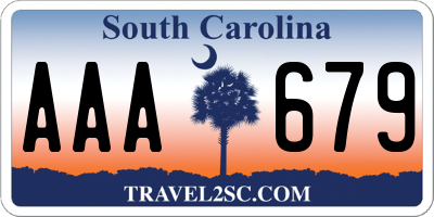 SC license plate AAA679