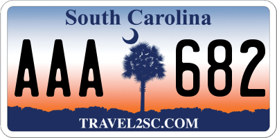 SC license plate AAA682