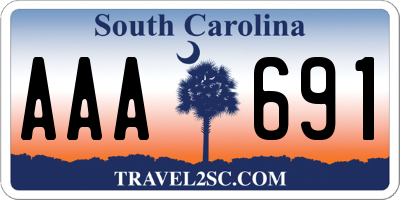 SC license plate AAA691