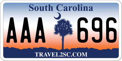 SC license plate AAA696