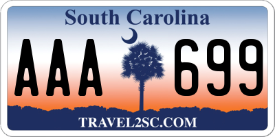 SC license plate AAA699