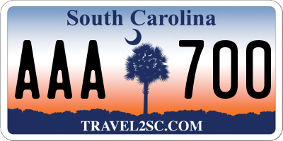 SC license plate AAA700