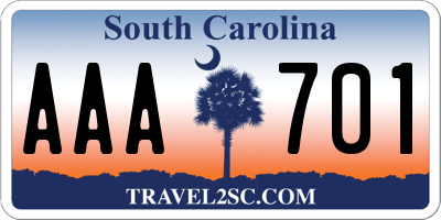SC license plate AAA701