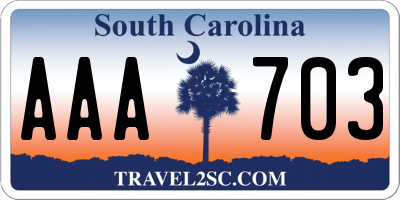 SC license plate AAA703