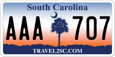 SC license plate AAA707