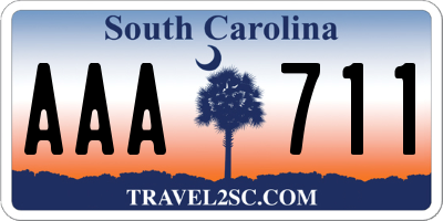 SC license plate AAA711