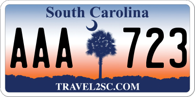 SC license plate AAA723