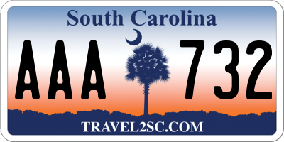 SC license plate AAA732