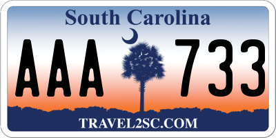 SC license plate AAA733