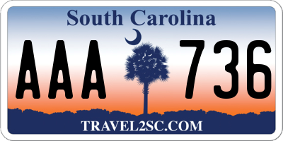 SC license plate AAA736