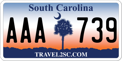 SC license plate AAA739