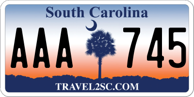 SC license plate AAA745