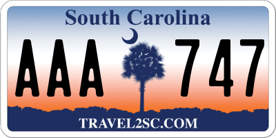 SC license plate AAA747