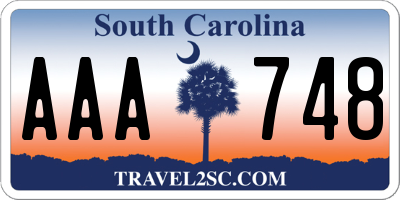 SC license plate AAA748