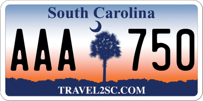 SC license plate AAA750