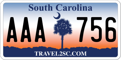 SC license plate AAA756