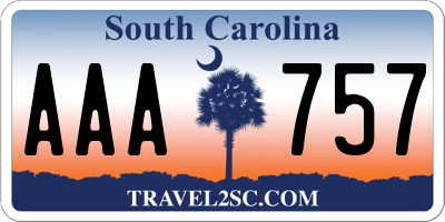 SC license plate AAA757