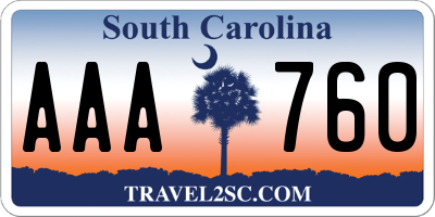 SC license plate AAA760