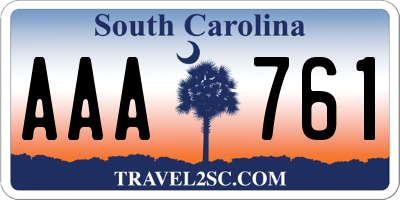 SC license plate AAA761