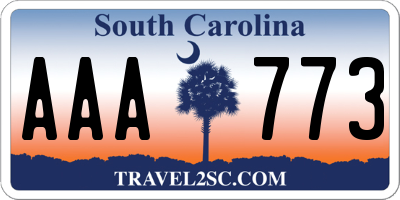 SC license plate AAA773