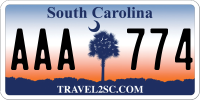 SC license plate AAA774