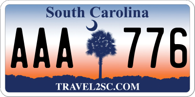 SC license plate AAA776