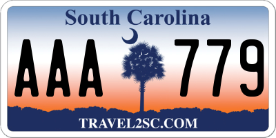 SC license plate AAA779