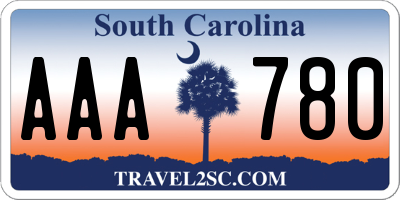 SC license plate AAA780