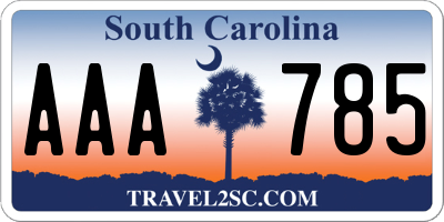 SC license plate AAA785