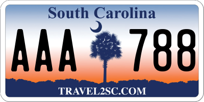 SC license plate AAA788