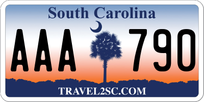 SC license plate AAA790