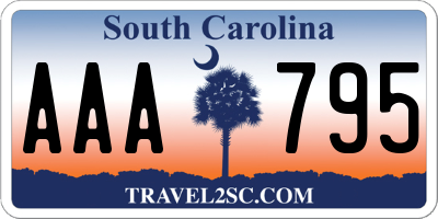 SC license plate AAA795