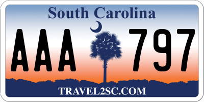 SC license plate AAA797