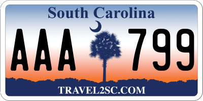 SC license plate AAA799