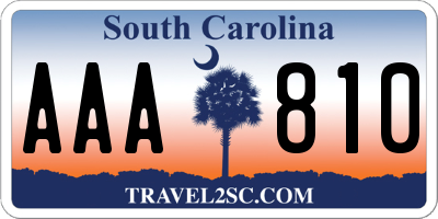 SC license plate AAA810