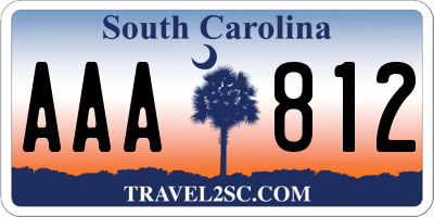 SC license plate AAA812