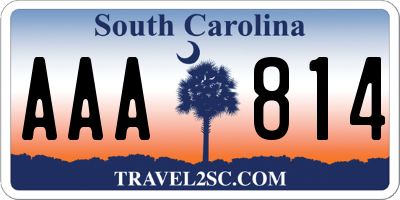 SC license plate AAA814