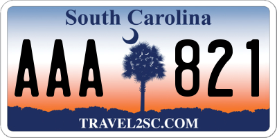 SC license plate AAA821