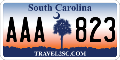 SC license plate AAA823