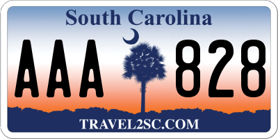 SC license plate AAA828