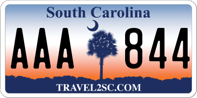 SC license plate AAA844