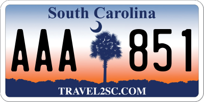 SC license plate AAA851