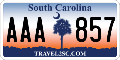 SC license plate AAA857