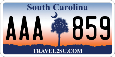 SC license plate AAA859
