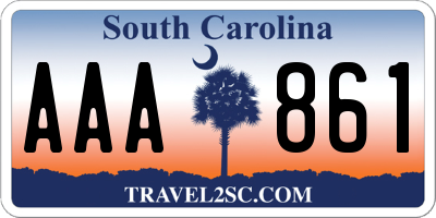 SC license plate AAA861