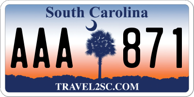 SC license plate AAA871