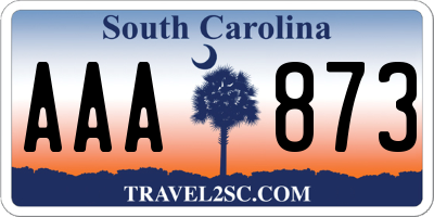 SC license plate AAA873