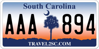 SC license plate AAA894